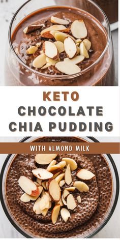 keto chocolate chia pudding with almond milk