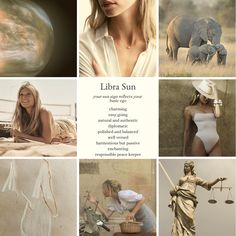 a collage of photos with women and elephants