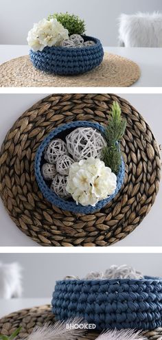 This crochet bowl is made by working in simple rounds using just one stitch. It's a great project when you want to unwind and crochet. Crochet Bowl, Jumbo Yarn, Step By Step Crochet, Simple Crochet, Crochet Videos Tutorials, Crochet Tutorials, Yarn Bowl, T Shirt Yarn, Crochet Videos