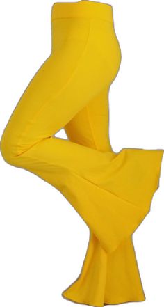 Summer Flares With Flared Hem, Retro Stretch Wide Leg Full-length Pants, Yellow Wide Leg Pants For Party, Yellow Wide-leg Party Pants, Yellow Wide Leg Party Pants, 70s Inspired Fitted Party Bottoms, Retro Fitted Wide Leg Flare Pants, Retro Full Length Stretch Flares, Retro Stretch Full-length Flares