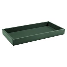 an empty green tray on a white background