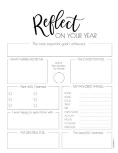 How To Do An End of the Year Reflection + Free Printable Worksheet | Business Printable Planner by  Billy Larson 2024 Goals Worksheet, New Years Goal Setting Worksheet, To Do List New Year, Vision Board For School Student, January Goals Template, Year Recap Powerpoint, Goal Setting For New Year, Last Year Reflection, New Year Reflection Worksheet