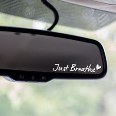 Just Breathe Mirror Decal, Rearview Mirror Car Decals, Car Accessories For Women Rear View Mirror, Positive Affirmations Vinyl Decal - The Glam Thangz Mirror Vinyl, Mirror Decal, Yeti Cup, Car Accessories For Women, Car Accessory, Oracal 651, Just Breathe, Car Rear View Mirror, Car Charms