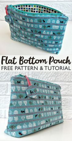 Flat Bottom Zippy Pouch. Tutorial + Pattern Clinic Brochure, Quilted Bag Patterns, Zipper Pouch Tutorial, Pouch Sewing, Sewing Machine Projects, Pouch Tutorial