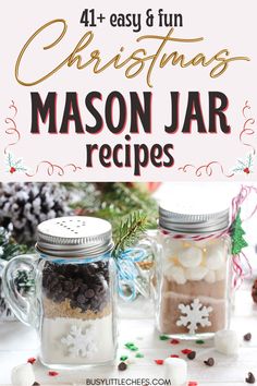 mason jar recipe for christmas with text overlay