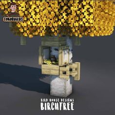 an image of a tree made out of lego blocks with the words bird house designs on it