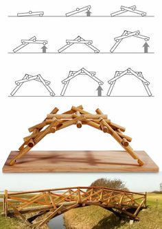 a wooden bridge that has been made out of wood