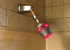 a faucet that is connected to a shower head