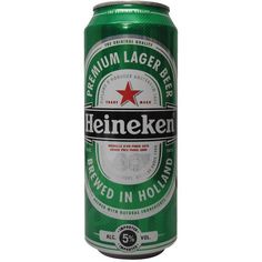 heineken beer can on white background with clipping for use in advertising purposes