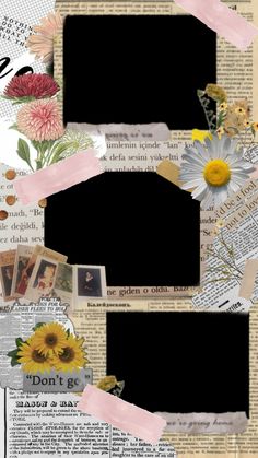 an altered collage with flowers and photos