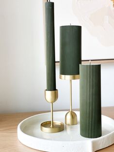 Make Scents of It 15cm Pillar Candle - Olive Green - Norsu Interiors (7447085121785) Candles In Interior Design, Ribbed Candles, Candles Photography, Creative Candles, Aesthetic Candles, Candle Aesthetic, Candle Business, Candle Inspiration, The Burning