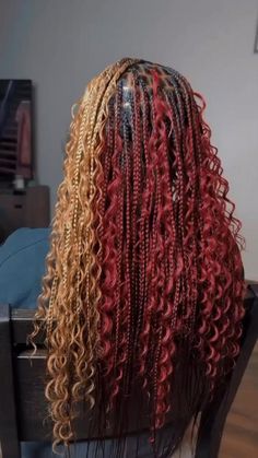 Latest Braids Hairstyles, Long Hair And Bangs, Latest Braids, Burgundy Box Braids, Peekaboo Hair Colors, Hairstyles For Ladies, Peekaboo Hair