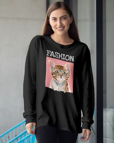 Cat fashion  - TeeAlien Have the largest design of Men's women's Long sleeve Tees. Go to our Website www.TeeAlien.com - #tees #LongSleevsTee #Menstshirts #WomensTshirts #MensLongSleevsTee #WomenLongSleevsTee Cat Fashion, Shirt Style