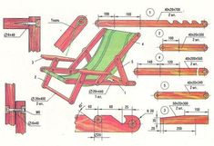 the diagram shows how to build a lawn chair