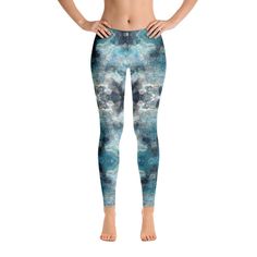 Stylish, durable, and a hot fashion staple. These polyester/spandex leggings are made of a comfortable microfiber yarn, and they'll never lose their stretch.  * Fabric: 82% polyester, 18% spandex * Fabric weight: 6.78 oz/yd² (230 g/m²) (weight may vary by 5%) * UPF 50+ * Made of a microfiber yarn, which makes the item smooth and comfortable * Four-way stretch fabric that stretches and recovers on the cross and lengthwise grains * Elastic waistband * Overlock and coverstitch * Blank product components in the US and Mexico sourced from China * Blank product components in the EU sourced from China and Lithuania This product is made especially for you as soon as you place an order, which is why it takes us a bit longer to deliver it to you. Making products on demand instead of in bulk helps re Lightning Cloud, Cloud Pattern, Kids Leggings, Pattern Leggings, Clouds Pattern, Legging Outfits, Spandex Leggings, Womens Leggings, Leggings Pattern