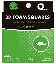 a package of foam squares that are green and black with white dots on the bottom