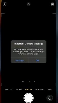 an iphone screen with the text important camera message