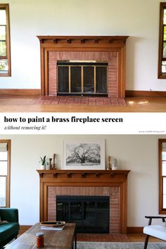 the before and after pictures of a fireplace