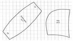 the sewing pattern is shown with measurements for the top and bottom part of the hat