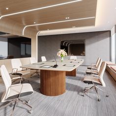 an empty conference room with chairs and a table