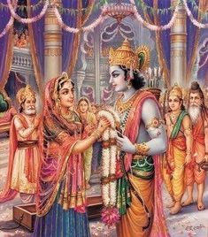 a painting of lord rama and his family