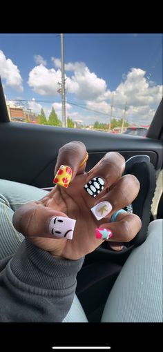 Exotic Nails Short, Summer Nails Black Women, Bday Nails, Junk Nails, Drip Nails