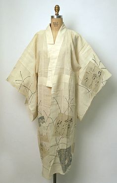 Kimono  Date: ca. 1875  Culture: Japanese  Medium: linen Linen Kimono, Kimono Japanese, Japanese Textiles, Japanese Outfits, Japanese Design, Japanese Kimono, Kimono Fashion, Historical Fashion