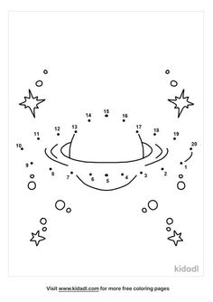 a coloring page for kids with stars and circles on the bottom, in black and white