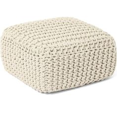 a white knitted poufce on a white background