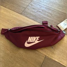 New With Tags Nike Adventure Belt Bag Fanny Pack With Larger Front Zipper And Mesh Zipper Inside Hidden Back Zipper Adjustable Straps Nike Bags, Burgundy Color, Red Brown, Fanny Pack, Belt Bag, Front Zipper, Nike Women, Adjustable Straps, Bag Lady