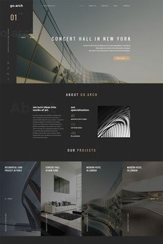 the website design for an architecture firm