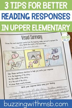 three tips for better reading responses in upper elementary students to help them learn how to read