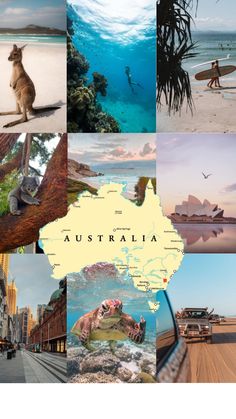 australia collage with images from different countries