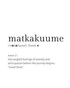 the words matkakume are in black and white