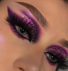 Makeup Ojos, Drag Make-up, Purple Eye Makeup, Purple Makeup