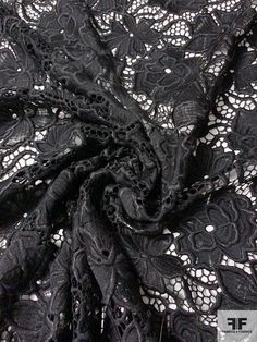 https://vimeo.com/561926656 Guipure Lace, Black Laces, Fashion Fabric, Black Design, Fabric By The Yard, Black Fabric, White Lace, Yard, Black And White