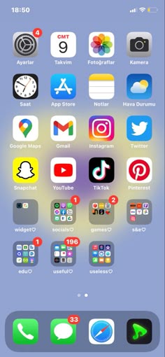 an iphone screen with several different icons on the bottom right corner and top left corner