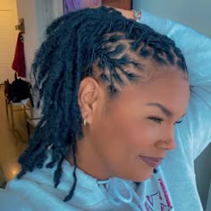 Loc Styles For Short Hair Updo, Two Bun Loc Styles For Women, Loc Style Short Hair, Half Up Half Down Loc Styles Women, Styling Short Dreadlocks, Female Dread Hairstyles, Styles For Dreads For Women, How To Barrel Twist Dreads, Locs Hairstyles For Women Shoulder Length