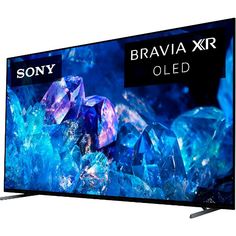 the sony tv is displaying an image of crystals on it's screen and says, bravia xr oleed