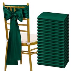 PRICES MAY VARY. 🎄【Package Include】Pack of 60 satin chair sash.Size: about 7" x108" or 275cm(l) x 17cm(w). Each package includes chair sashes only, without chair covers.These chair ties bring a modern twist to your chair's settings and let your chairs sparkle brightly. Satin sashes can be tied into wedding chairs, draped across any decoration, or used as attractive table runners. 🎄【Durable Satin Fabric】Our chair sashes are made from 120GSM stain fabric,which is smooth, shiny, silky to the touc Universal Chair Covers Wedding, Hunter Green Chair Covers, Forest Green Chair Sash, Emerald Quinceanera Theme Tablecloth, Reception Restaurant, Party Hotel, Chair Bows, Chair Ties, Chair Sash