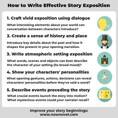 an info sheet describing how to write effective story exposition