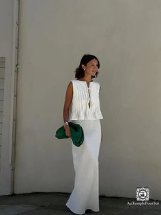 Maxi Skirt Outfit Summer, Lady Outfit, Skirt Outfits Summer, Estilo Indie, Maxi Skirt Outfits, Chique Outfits, Outfit Chic, Pleated Shirt