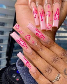 Long Acrylic Nail Designs, Glow Nails, Dope Nail Designs, Bling Acrylic Nails