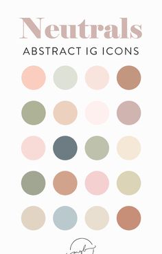 the neutrals abstract icons are arranged in different colors and sizes, including one for each color