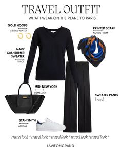 plane to Paris outfit Outfit Ideas For Paris, Travelling Clothes, Traveling To Paris, Travel Outfit Ideas, Comfortable Travel Outfit, Airport Travel Outfits, Travel Attire, How To Have Style, Airplane Outfits