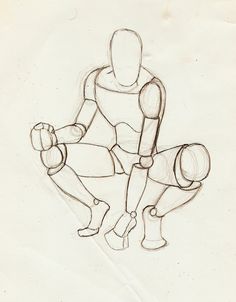 a drawing of a person sitting on the ground