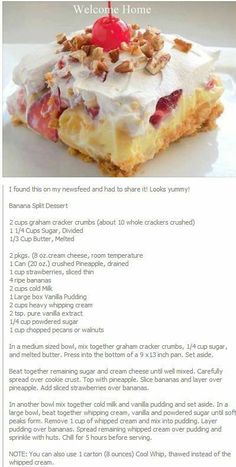 the recipe for this dessert is very easy to make