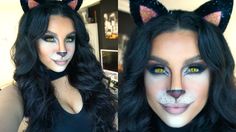 Feline Glam Halloween Makeup Tutorial | 2015 | Makeup By Leyla Cat Make Up For Halloween, Feline Makeup, Glam Halloween Makeup, Cat Face Makeup, Vampire Makeup Halloween, Halloween Makeup Tutorial Easy, Gangster Clown, Cat Halloween Makeup, Glam Halloween