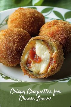 Golden, fried croquettes filled with eggplant and melted Scamorza cheese, perfect for vegetarian Italian finger food catering. Italian Appetizers Party, Finger Food Menu