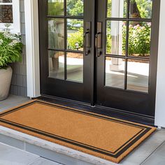 a door mat on the outside of a house